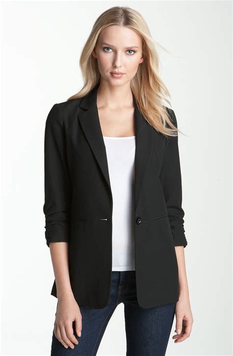 michael kors ruched sleeve boyfriend jacket|MICHAEL Michael Kors New Boyfriend Blazer Reviews.